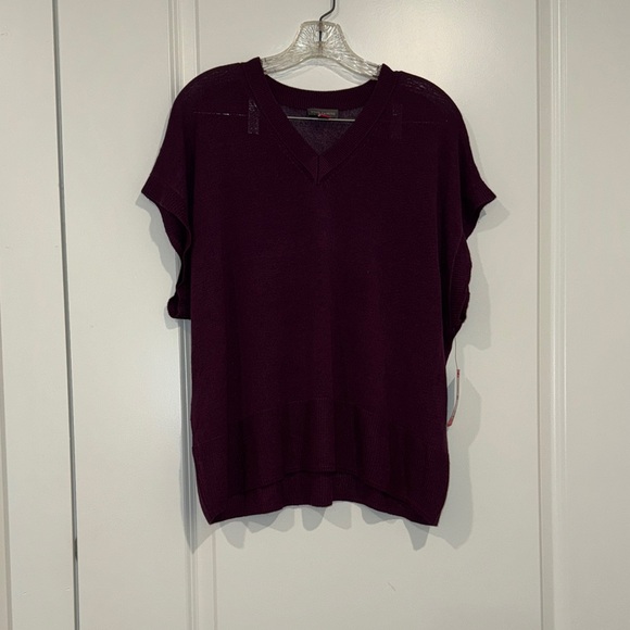 Vince Camuto Knit Short Sleeve Sweater Top Winter Bloom Size L NWT - Picture 6 of 7